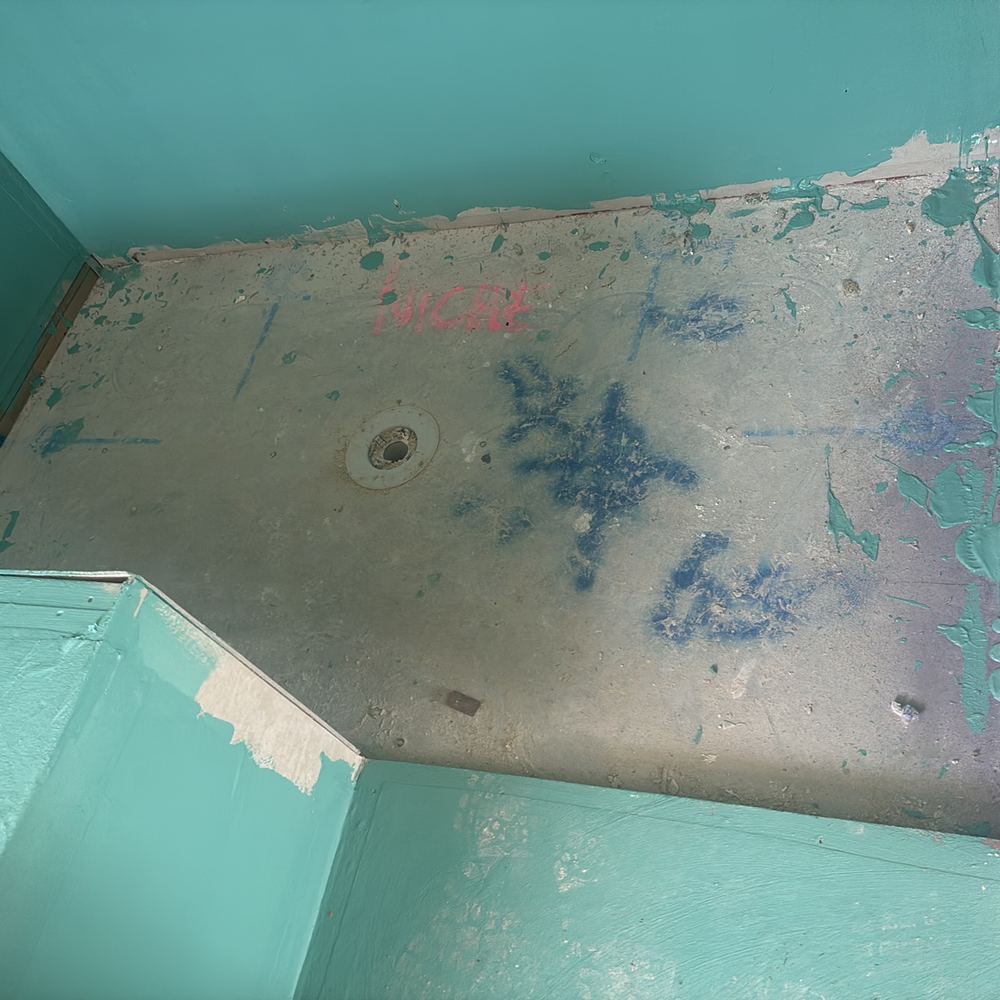 Wet area waterproofing unfinished at the point tiling was due, found during a waterproofing inspection in Werribee