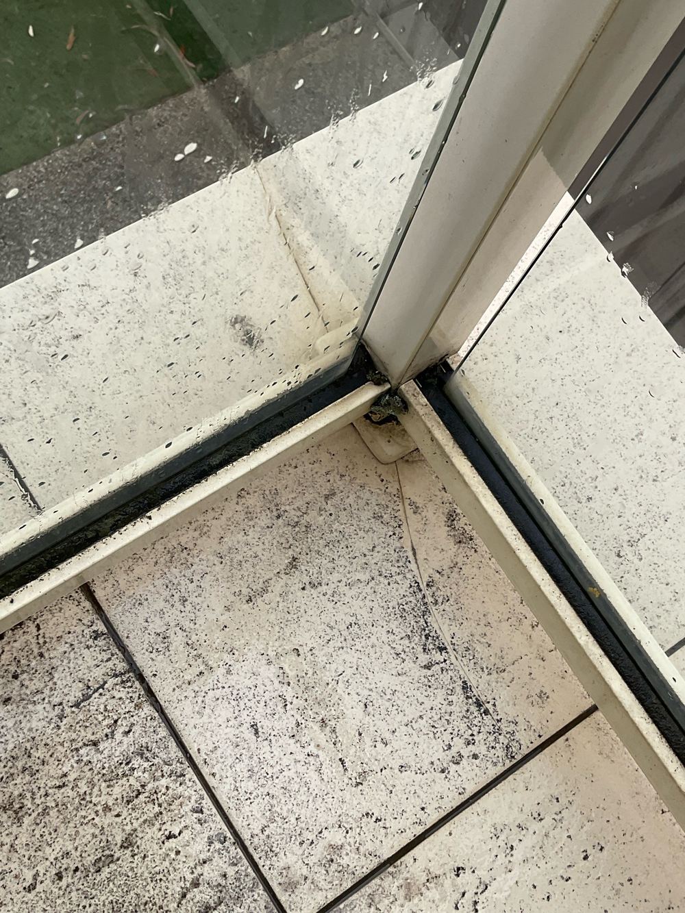 Damaged floor tiles at the balcony edge needing replacement, Sunshine North, Werribee